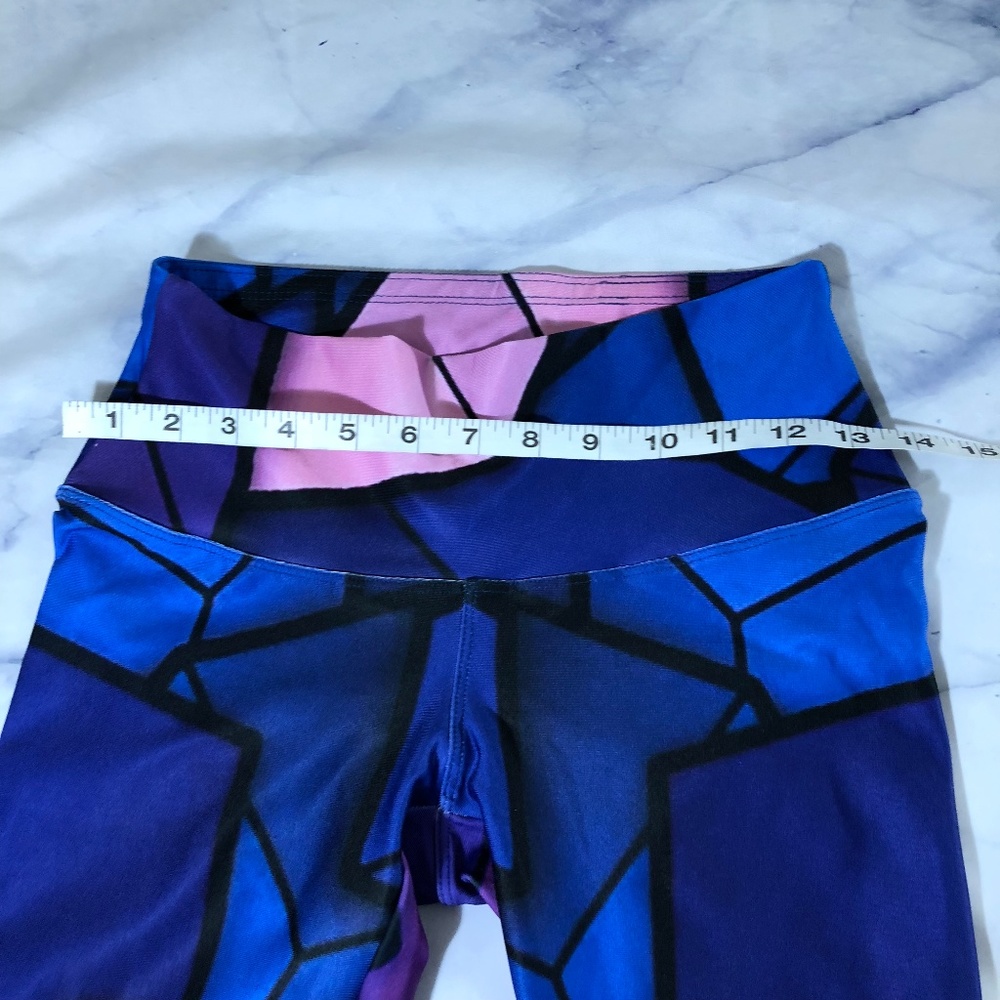 Sadhana Purple & Pink Geometric Yoga Leggings M/L - Picture 5 of 8